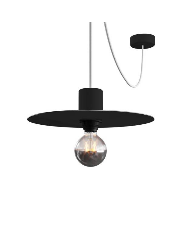 Abajur plano Mini Ellepì 'Solid Color' ideal para suspensão ou para cordão de luzes, 24 cm de diâmetro - Fabricado em Itália