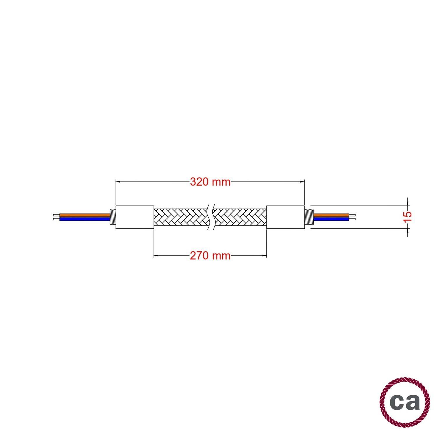 Kit tubo de extensão flexível Creative Flex com revestimento de juta neutra RN06 e terminais de metal