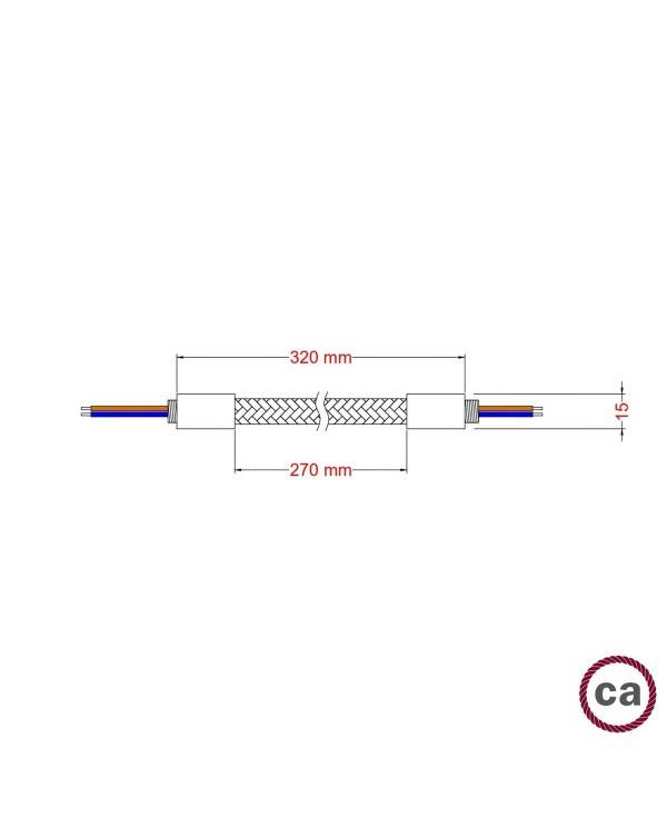 Kit tubo de extensão flexível Creative Flex com revestimento de juta neutra RN06 e terminais de metal