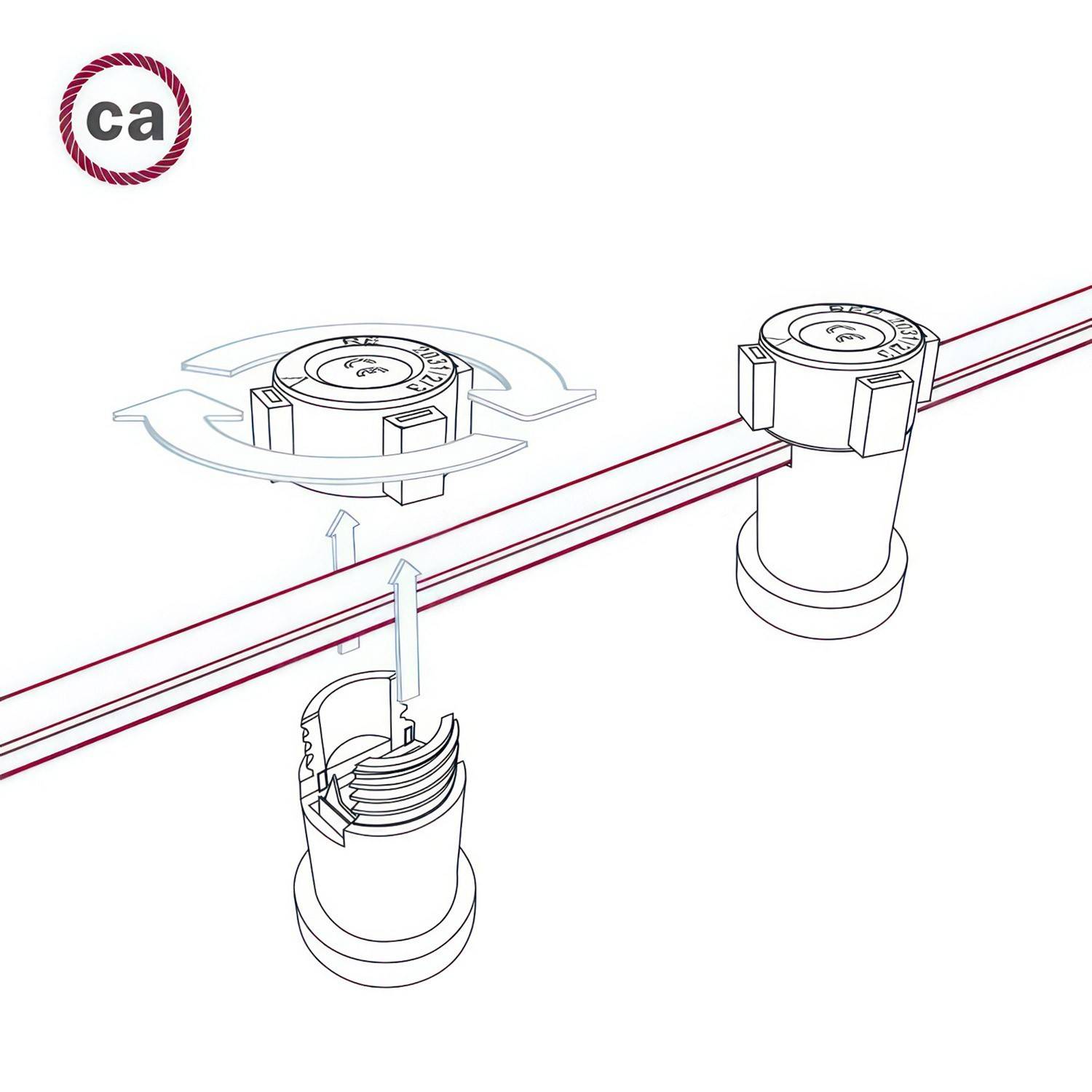 Elektrisk kabel för ljusslinga täckt med Vitt CM01 tyg - UV-beständig