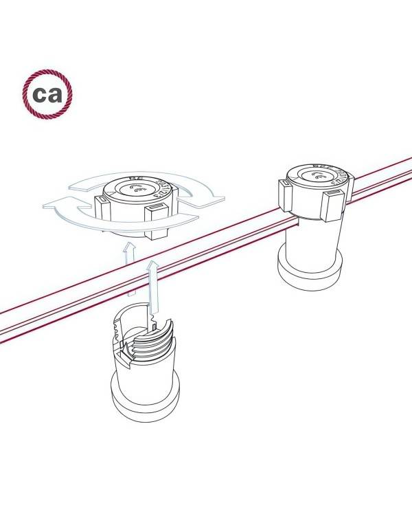 Elektrisk kabel för ljusslinga täckt med Vitt CM01 tyg - UV-beständig