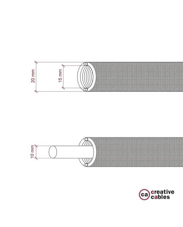 Creative-Tube flexibelt kabelrör, täckt med RM01 Vitt tyg, diameter 20 mm