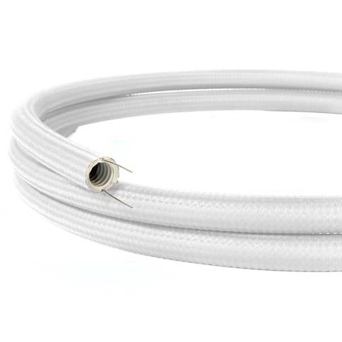 Conduit flexibil Creative-Tube, acoperire din țesătură Rayon White RM01, diametru 20 mm