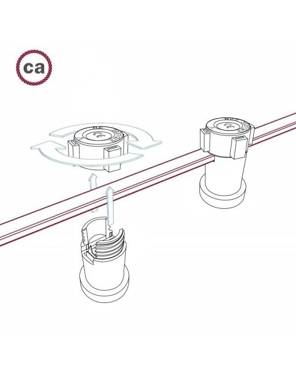 Elektrický kábel pre sveteľné reťaze, potiahnutý tkaninou Rayon ZigZag bielo-tyrkysová CZ11 - UV odolný