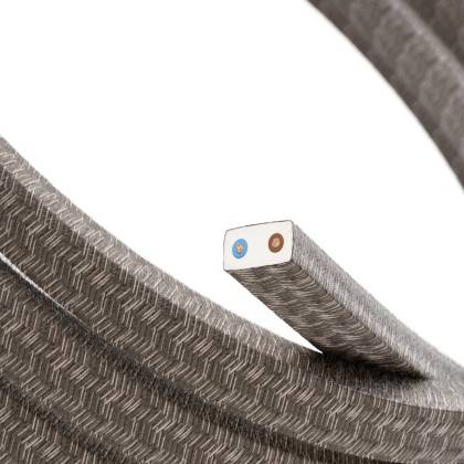 Elektrisk kabel til køreledning beklædt med naturligt linned Brun CN04 - UV-bestandig