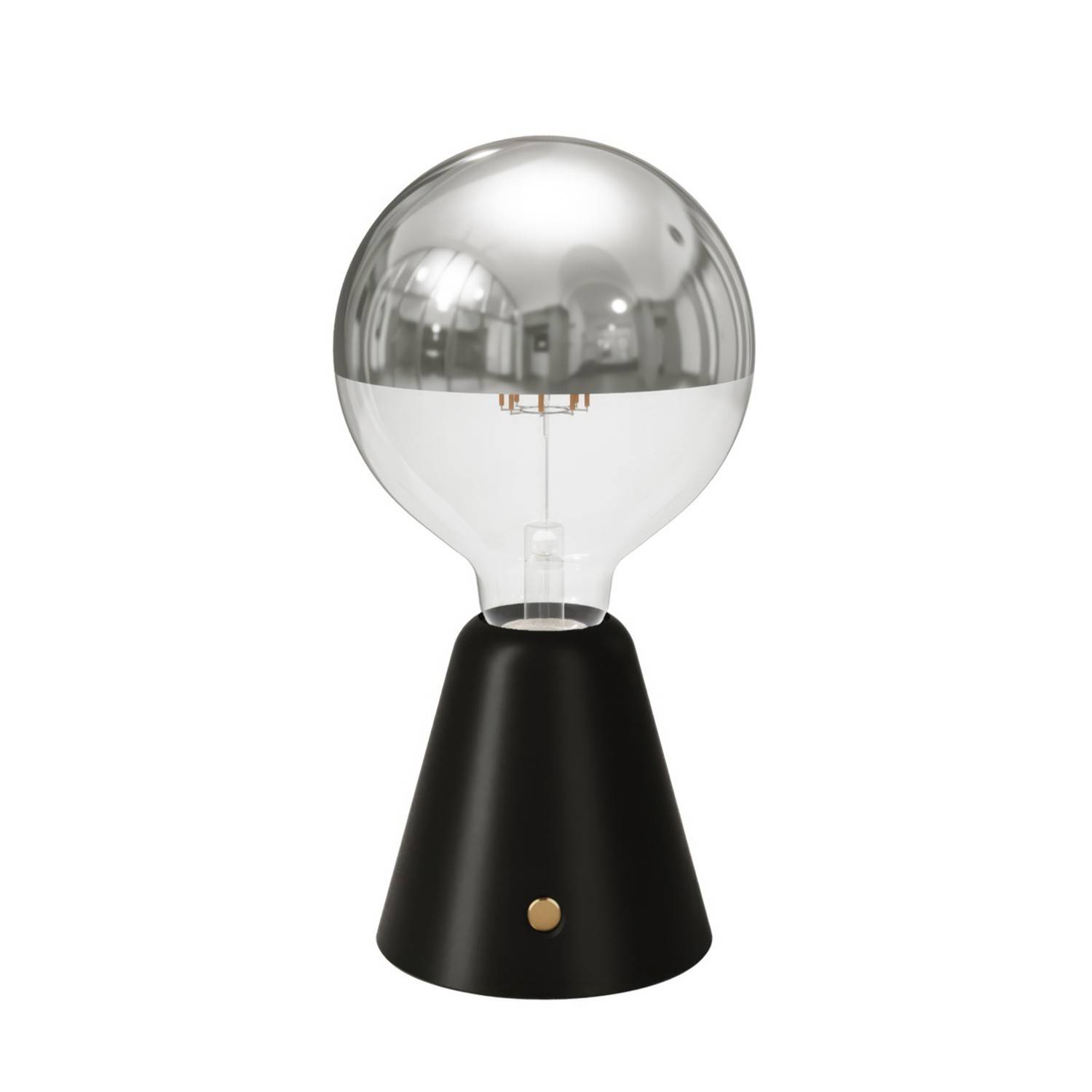 Przenośna i ładowalna lampa LED Cabless01 z żarówką srebrnym Half Sphere Globe