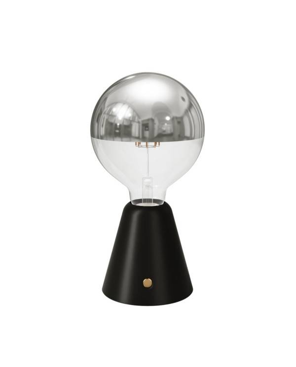 Przenośna i ładowalna lampa LED Cabless01 z żarówką srebrnym Half Sphere Globe