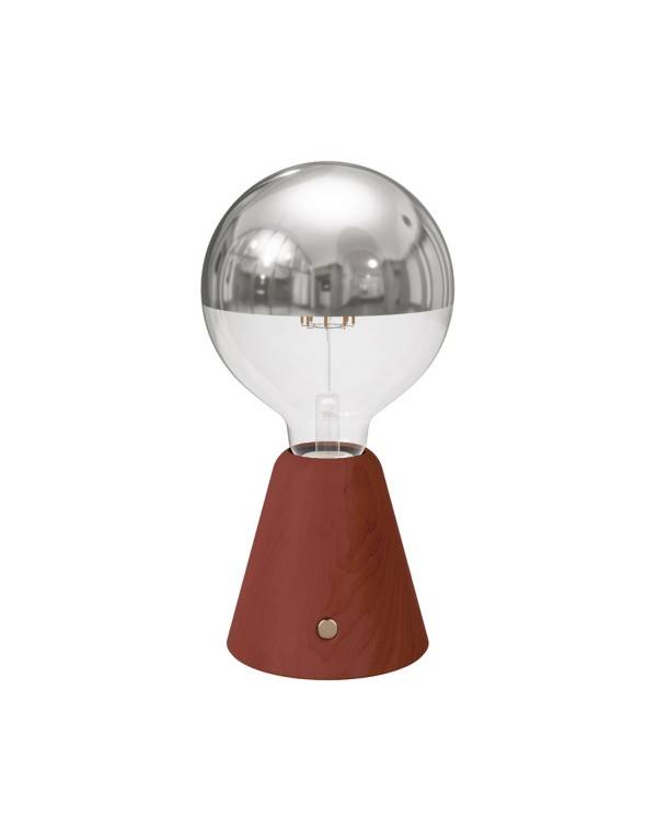 Przenośna i ładowalna lampa LED Cabless01 z żarówką srebrnym Half Sphere Globe