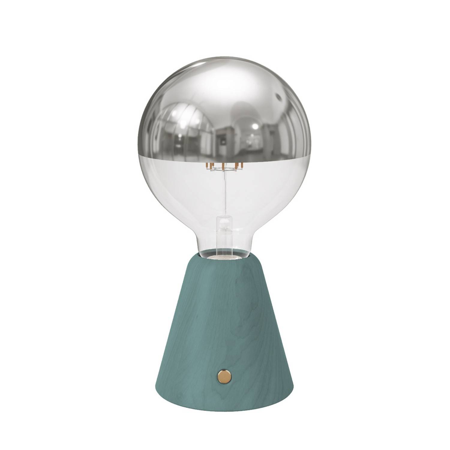 Przenośna i ładowalna lampa LED Cabless01 z żarówką srebrnym Half Sphere Globe