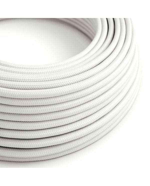 Cable eléctrico de silicona Ultra Soft recubierto de tejido Blanco Puro brillante - RM01 redondo 2x0.75mm