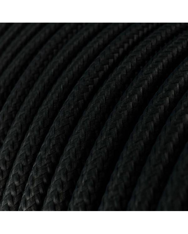 Cable eléctrico de silicona Ultra Soft recubierto de tejido Negro Carbón brillante - RM04 redondo 2x0.75mm