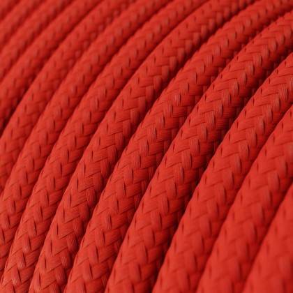 Ultra Soft silicone electric cable with Glossy Fire Red fabric lining - RM09 round 2x0,75 mm