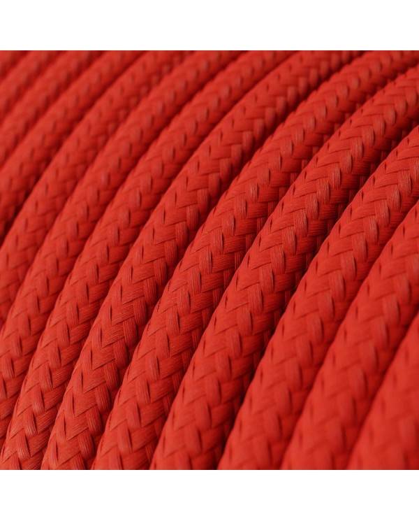 Cable eléctrico de silicona Ultra Soft recubierto de tejido Rojo Fuego brillante - RM09 redondo 2x0.75mm