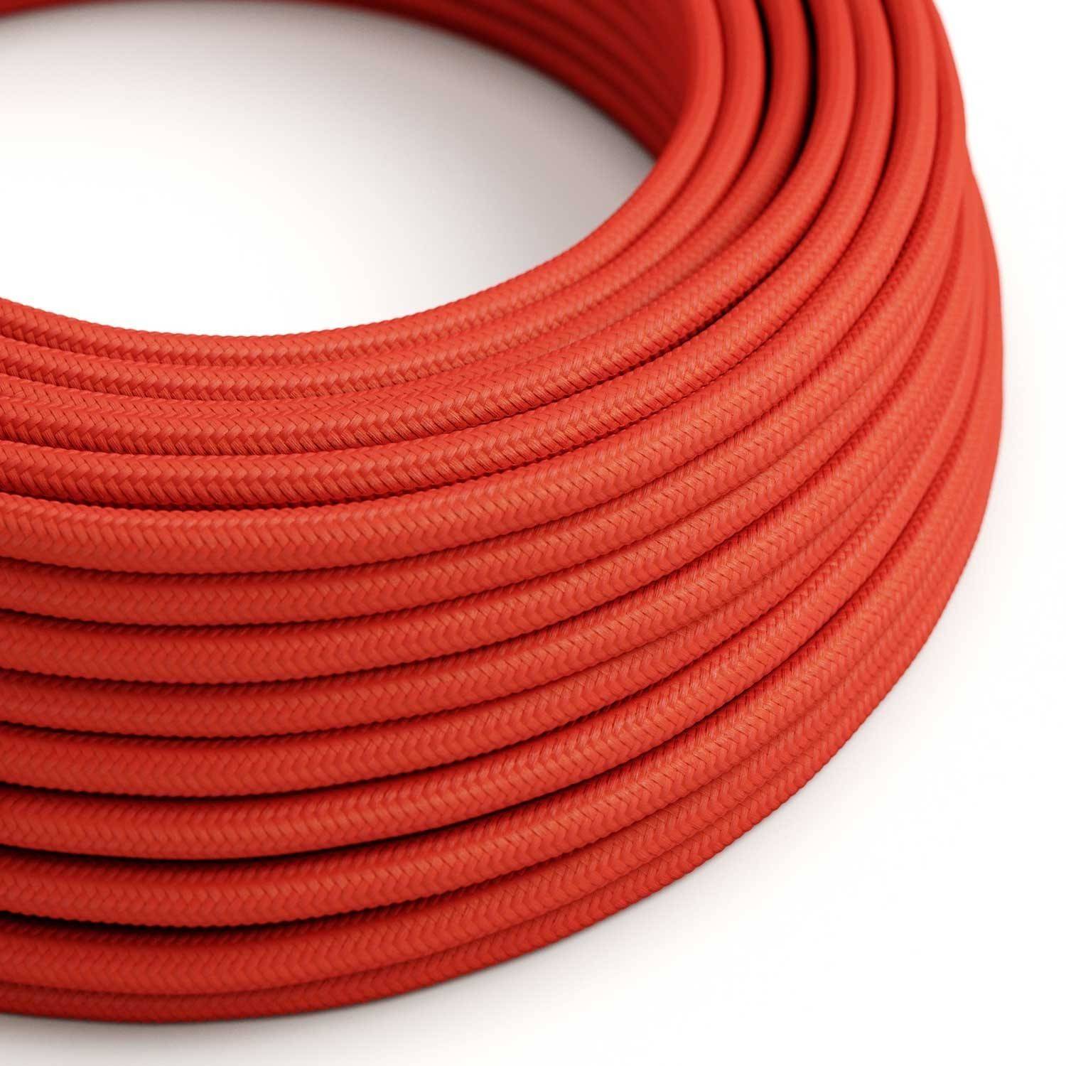 Cable eléctrico de silicona Ultra Soft recubierto de tejido Rojo Fuego brillante - RM09 redondo 2x0.75mm