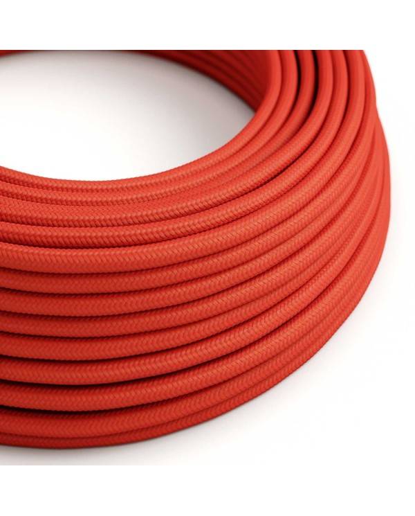 Cable eléctrico de silicona Ultra Soft recubierto de tejido Rojo Fuego brillante - RM09 redondo 2x0.75mm