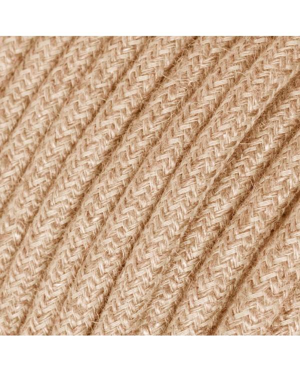 Ultra Soft - elkabel i silikon täckt med Naturligt Jute - RN06 rund 2x0,75 mm