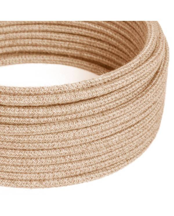 Cable eléctrico de silicona Ultra Soft recubierto de yute Neutro - RN06 redondo 2x0.75mm