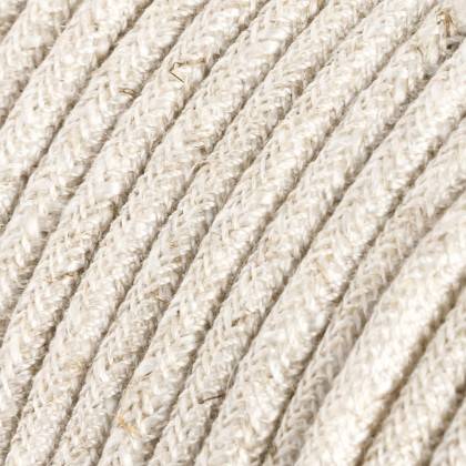 Cable eléctrico de silicona Ultra Soft recubierto de lino Blanco Melange - RN01 redondo 2x0.75mm