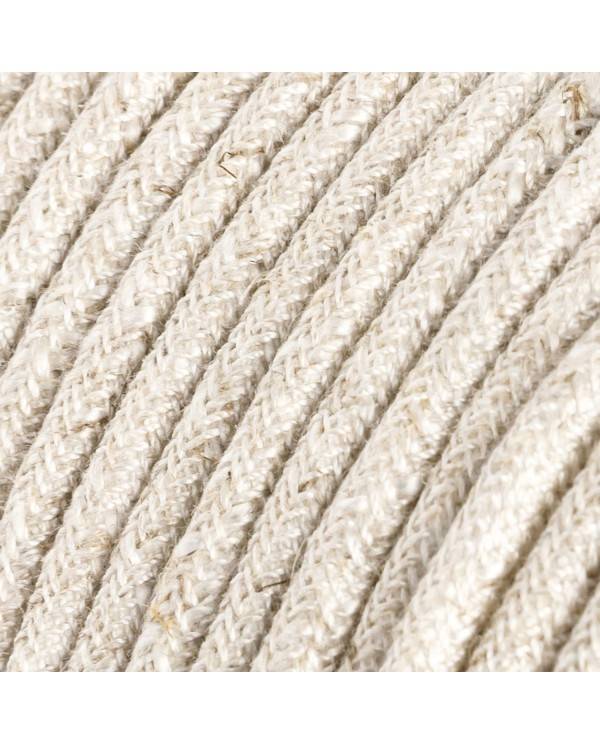 Cable eléctrico de silicona Ultra Soft recubierto de lino Blanco Melange - RN01 redondo 2x0.75mm