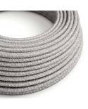 Cable eléctrico de silicona Ultra Soft recubierto de lino Gris Melange - RN02 redondo 2x0.75mm