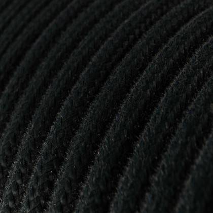 Cable eléctrico de silicona Ultra Soft recubierto de algodón Negro Carbón - RC04 redondo 2x0.75mm