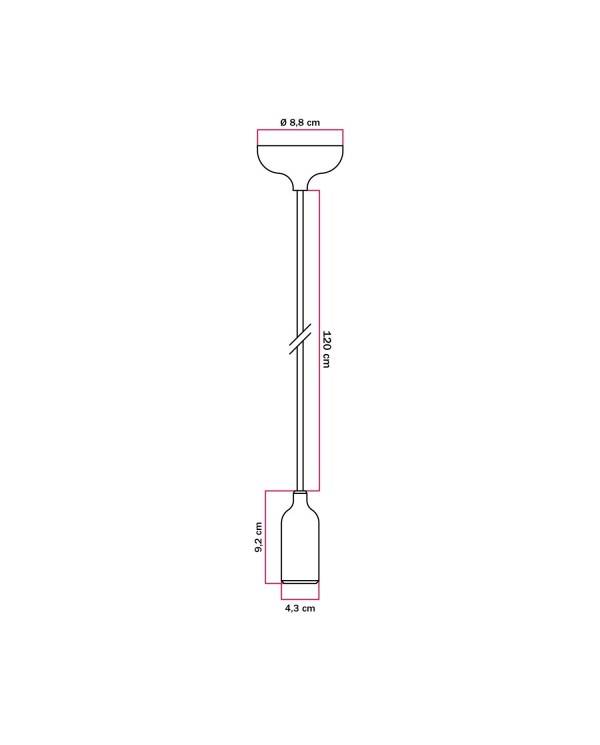 Kleurrijke siliconen hanglamp met stoffen snoer