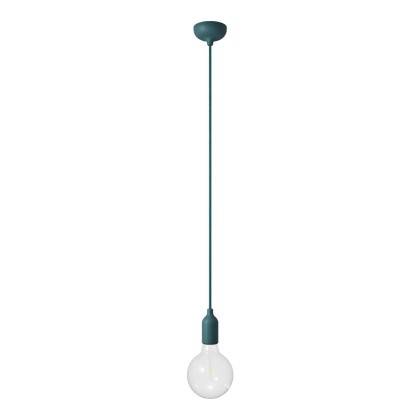 Colourful silicone suspension lamp with fabric cable