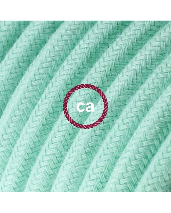 Material textil din bumbac cu lapte și mentă RC34 2P 10A, cablu de prelungire fabricat în Italia.