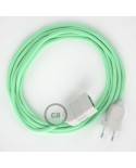 Milk and Mint Cotton fabric RC34 2P 10A Extension cable Made in Italy