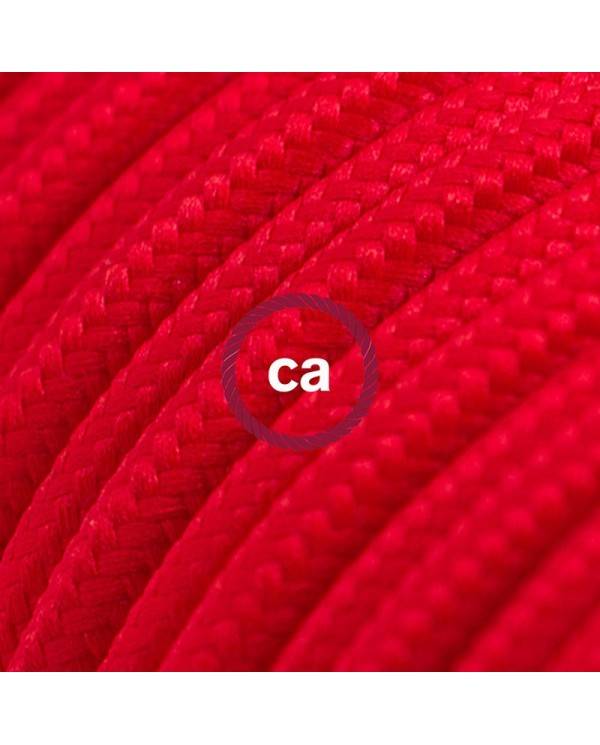 Red Rayon fabric RM09 2P 10A Extension cable Made in Italy