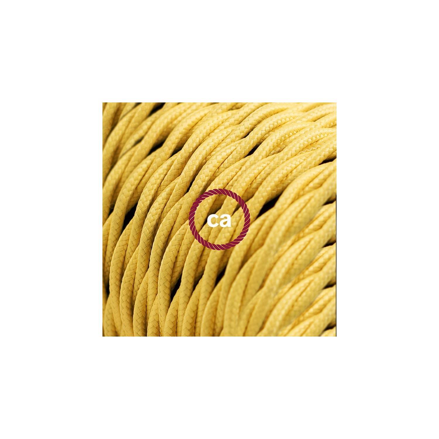 Alargador eléctrico con cable textil TM10 Efecto Seda Amarillo 2P 10A Made in Italy.