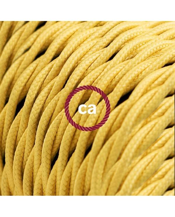 Alargador eléctrico con cable textil TM10 Efecto Seda Amarillo 2P 10A Made in Italy.