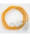 Yellow Rayon fabric TM10 2P 10A Extension cable Made in Italy