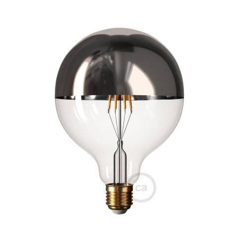 Lâmpada Globo G125 LED meia esfera cromada 7W E27 2700K Dimável