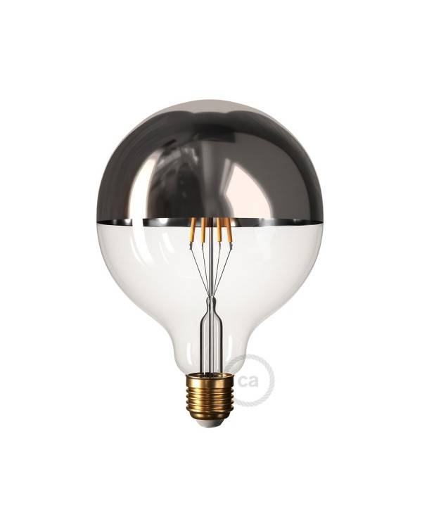 Bombilla LED Globo G125 media esfera plata 7W 750Lm E27 2700K Regulable