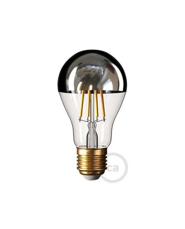 Bombilla LED Gota A60 media esfera plata 7W 660Lm E27 2700K Regulable