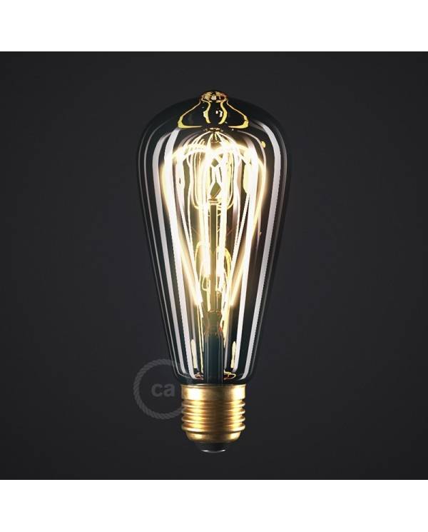 Smoky LED-pære - Edison ST64 Dobbelt bøjet løkke Filament - 5W E27 Dæmpbar 2000K