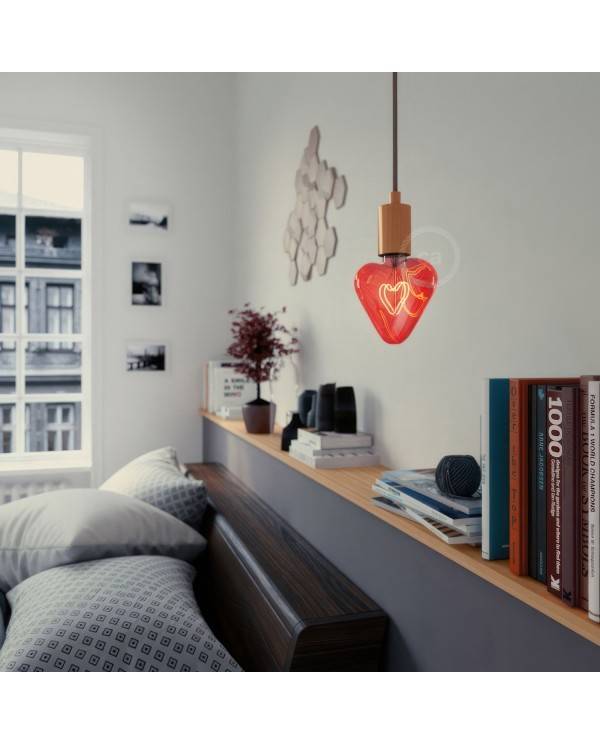 Cuore Rosso, dekorativ hjärtformad LED-lampa - 5W E27 2000K dimbar