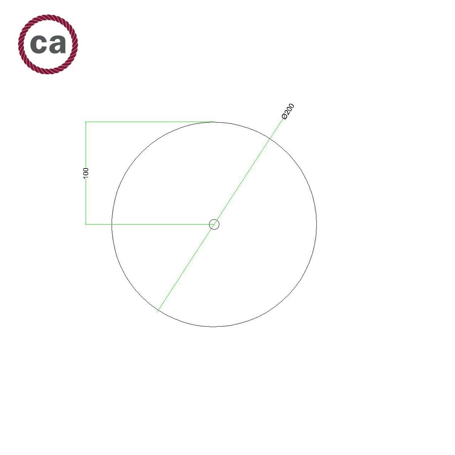 Rose-One compleet rond plafondkap-kit 200 mm. met 1 gat en 4 zijgaten