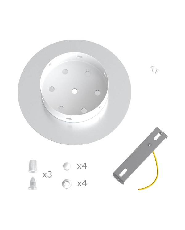 Komplett 200mm takkopp Rose-One System rund - 3 hål (i rad) och 4 hål i sidled