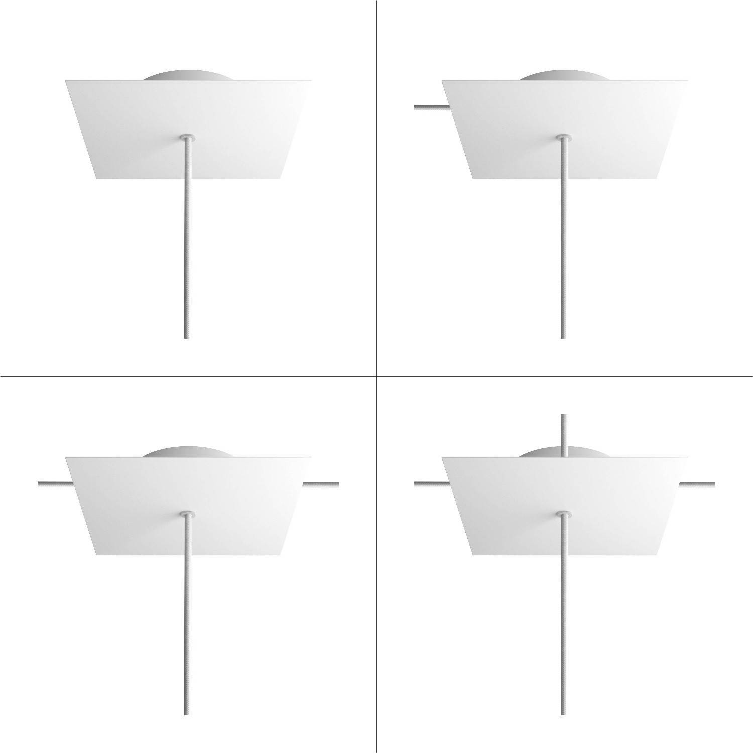 Roza pătrată cu un orificiu central și patru orificii laterale, diametru 200 mm.