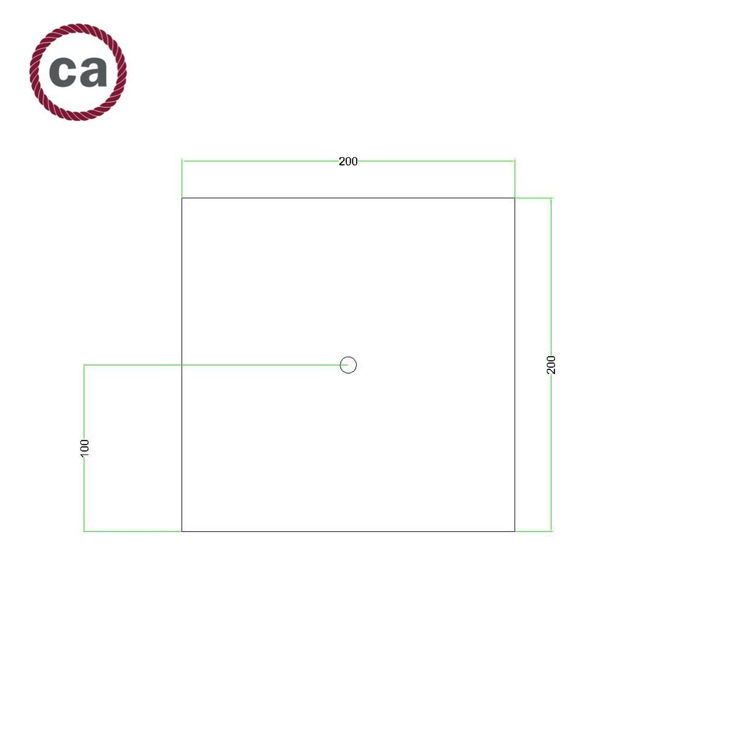 Quadratisches 1-Loch und 4 Seitenlöchern Lampenbaldachin Kit, Rose-One-Abdeckung, 200 mm