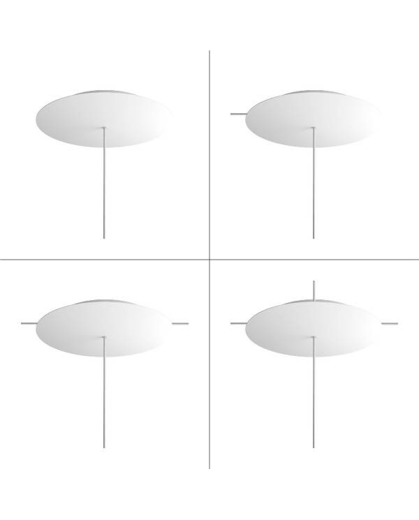 Komplett 400mm takkopp Rose-One System rund - 1 hål og 4 sidehål