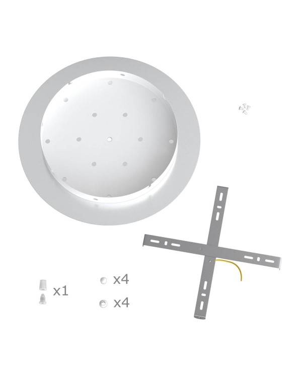 Komplett 400mm takkopp Rose-One System rund - 1 hål og 4 sidehål