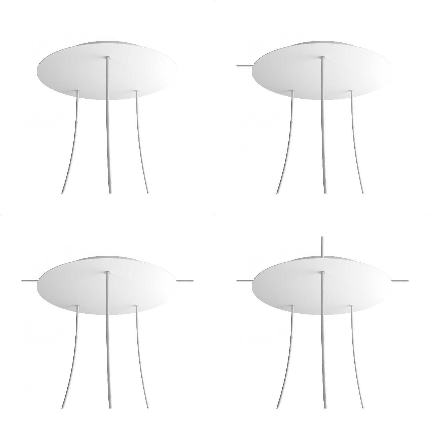 Komplett 400mm takkopp Rose-One System rund - 3 hål (i triangel) og 4 sidehål