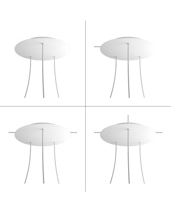 Komplett 400mm takkopp Rose-One System rund - 3 hål (i triangel) og 4 sidehål