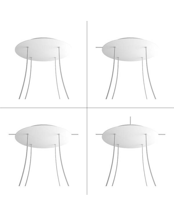 Komplett 400mm takkopp Rose-One System rund - 4 hål og 4 sidehål