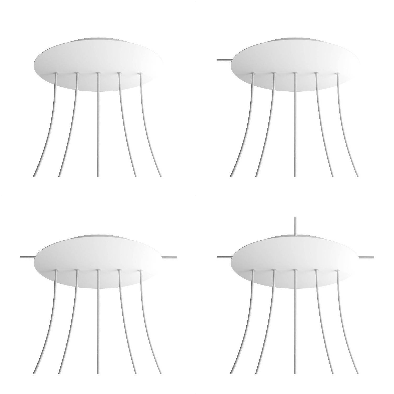 Roza rotundă XXL cu 5 găuri aliniate și 4 găuri laterale, diametru 400 mm.