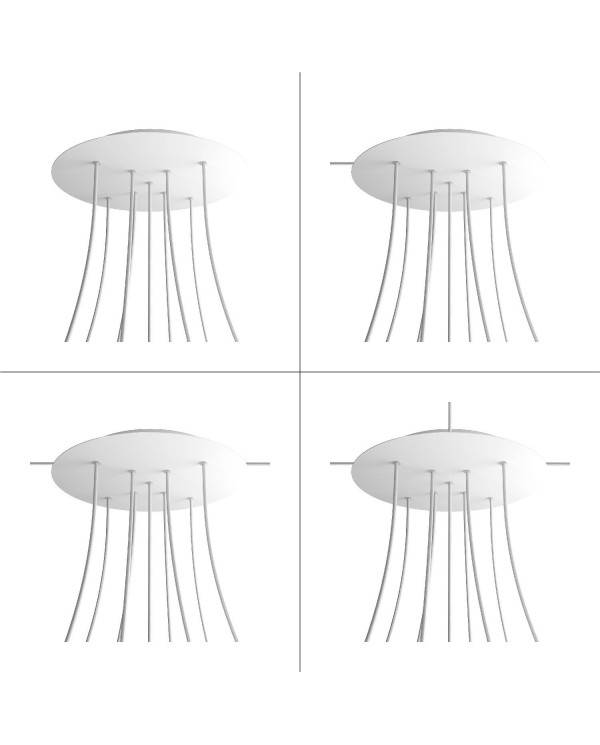 Roza mare rotunda cu un orificiu central în formă de X și 4 orificii laterale, diametru de 400 mm.