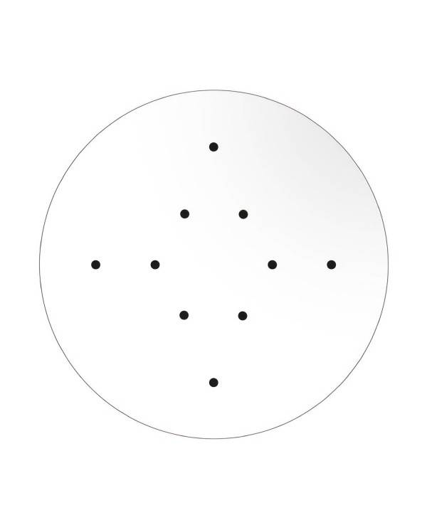 Okrúhla stropná rozeta Rose-One System s priemerom 400 mm, 10 otvormi a 4 bočnými otvormi